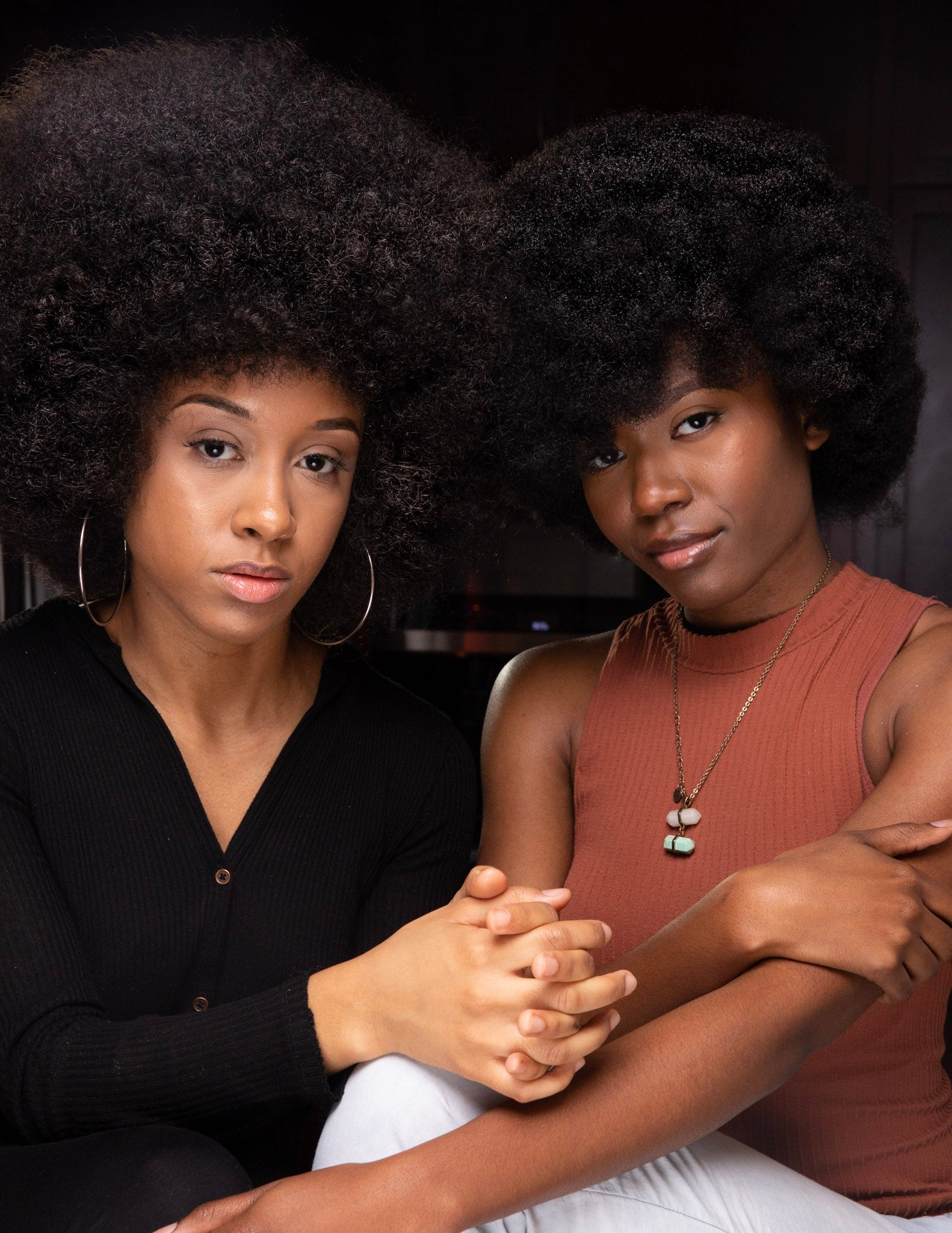 Two Canvas Girls with big Afros