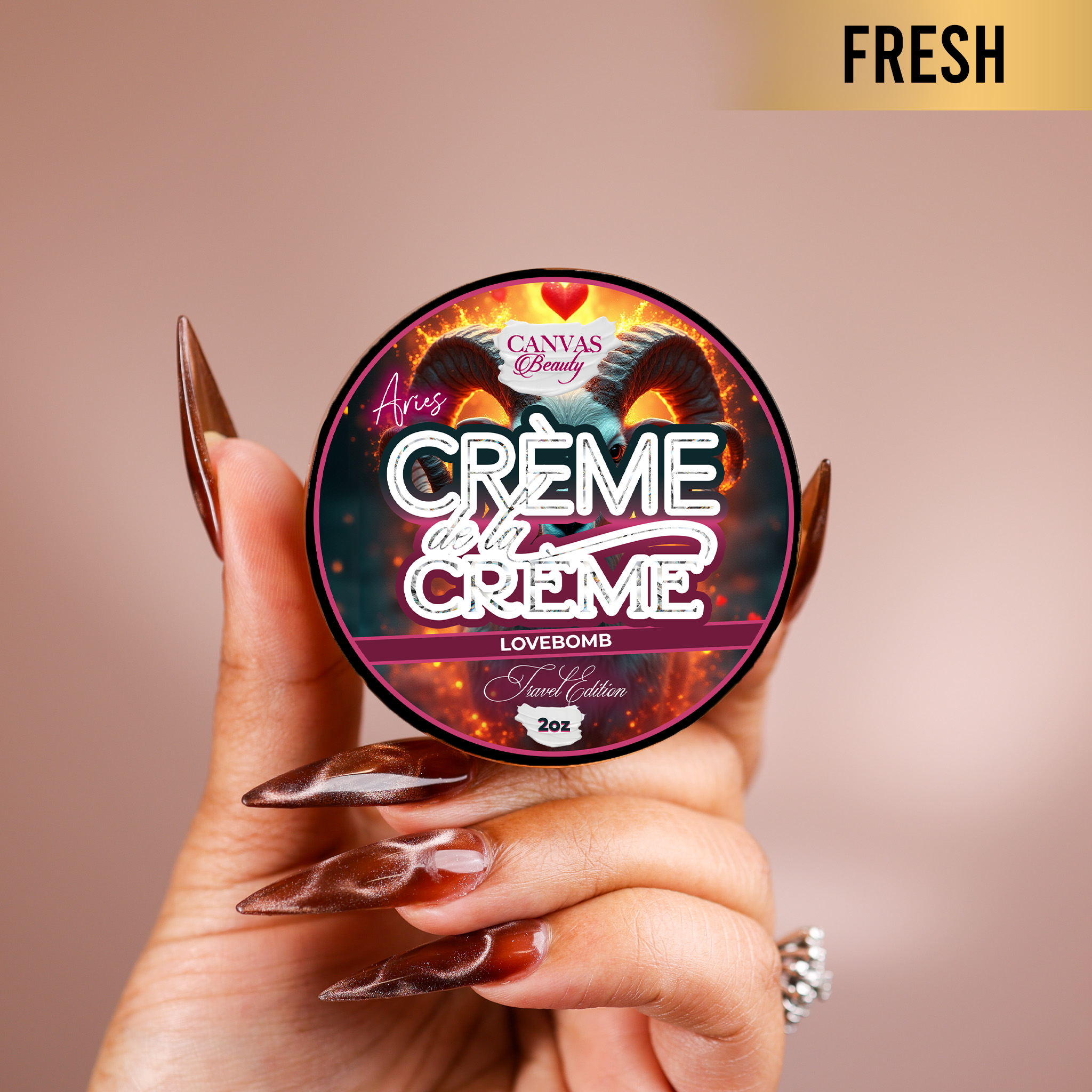 NEW) TRAVEL CREME DE LA CREME INSPIRED BY ZODIAC: LOVEBOMB (ARIES